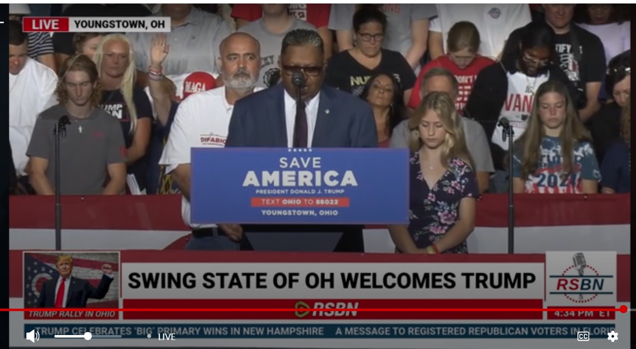 ‘Look To The Father For How To Do Warfare’, Prayer From Trump’s OH Rally